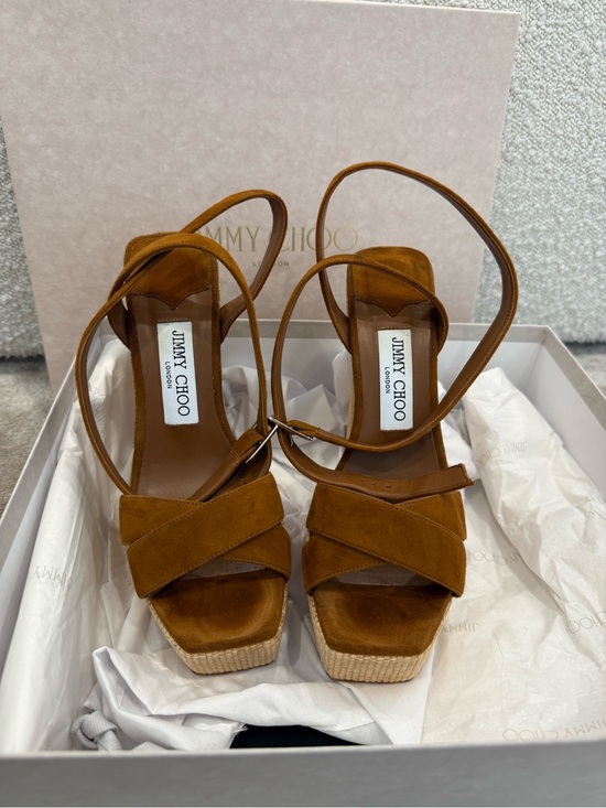 Jimmy Choo Shoes - Jimmy Choo Tan/Brown Platform Sandals